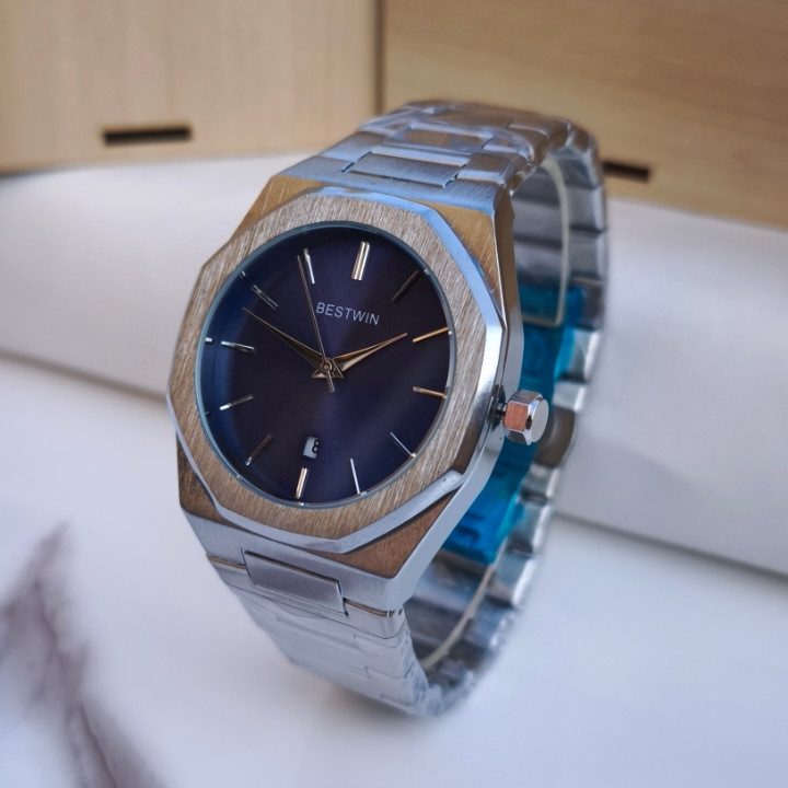خرید ساعت مردانه استیل نقره ای رنگ ثابت شیک ارزان bestwin