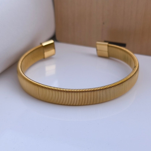 خرید بنگل طلایی مردانه استیل رنگ ثابت شیک ارزان مناسب کادو