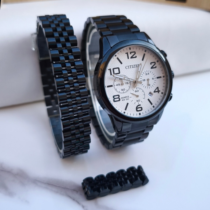 خرید ست ساعت انگشتر دستبند مشکی مردانه شیک قیمت مناسب برای کادو