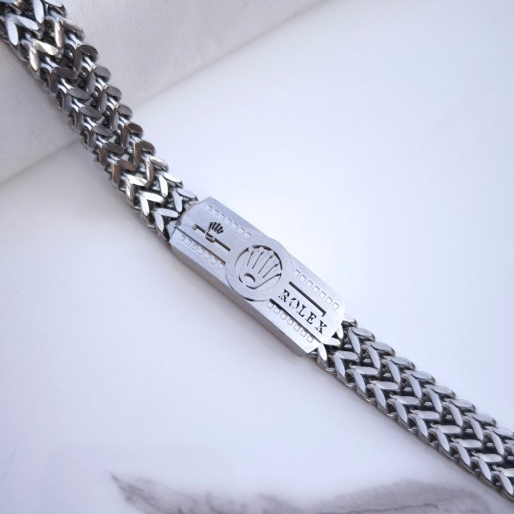 خرید دستبند مردانه استیل مردانه شیک رولکس مناسب کادو