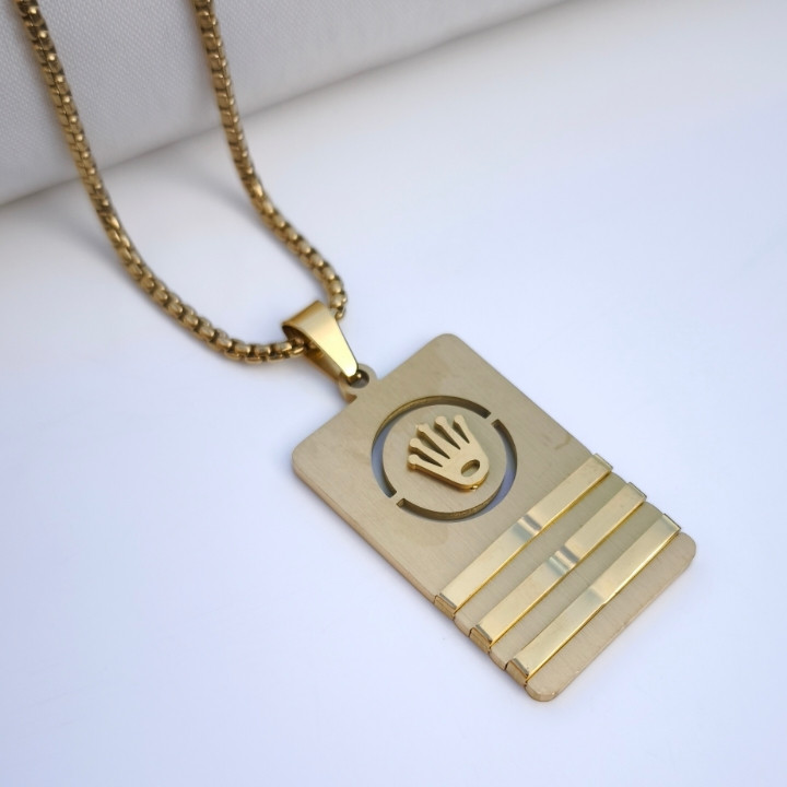 خرید گردنبند رولکس طلایی مردانه استیل رنگ ثابت شیک قیمت مناسب