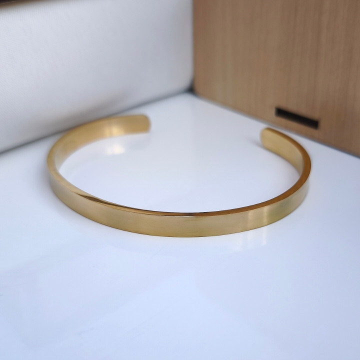 خرید بنگل طلایی مردانه استیل فری سایز رنگ ثابت شیک مناسب کادو