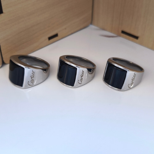 خرید انگشتر مردانه نگینی استیل کارتیر رنگ ثابت شیک ارزان