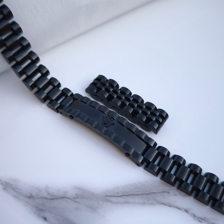 خرید ست دستبند انگشتر مردانه مشکی رولکس استیل رنگ ثابت شیک ارزان