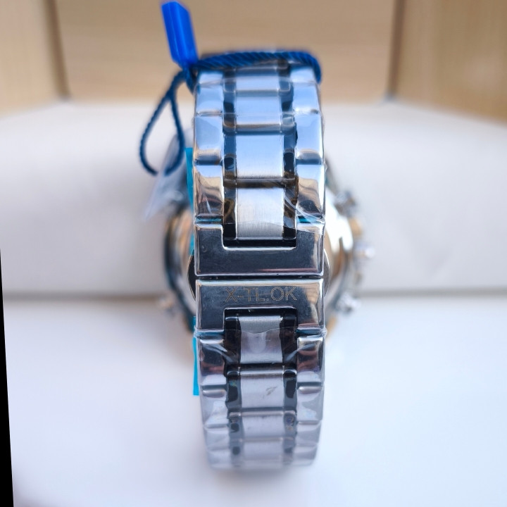 خرید ساعت استیل مردانه دو زمانه عقربه ای دیجیتالی شیک قیمت مناسب