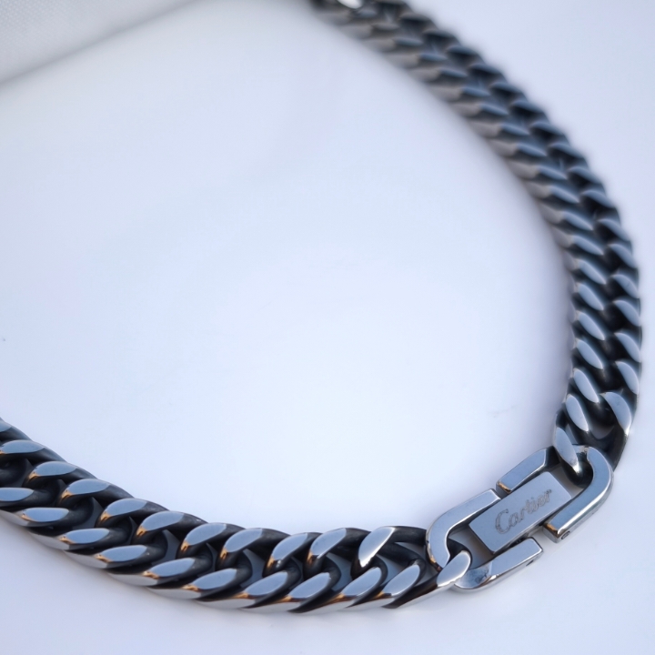 خرید گردنبند زنجیری مردانه استیل رنگ ثابت شیک ارزان مناسب هدیه