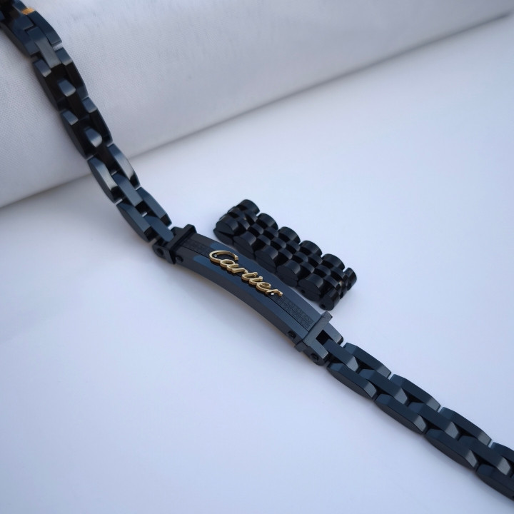 خرید ست انگشتر دستبند مشکی مردانه کارتیه استیل رنگ ثابت شیک ارزان