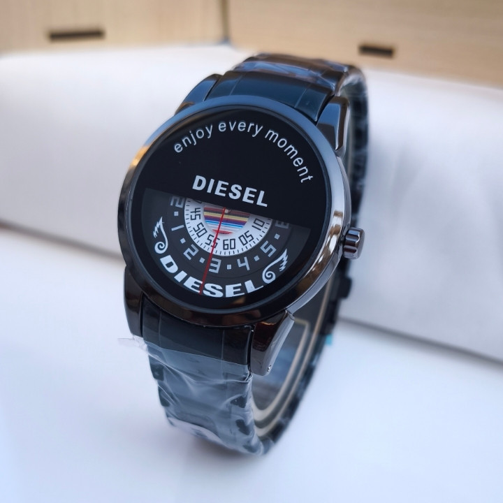 خرید ساعت دیزل مردانه مشکی استیل رنگ ثابت قیمت مناسب برای هدیه