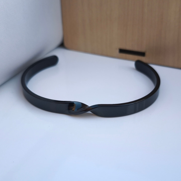 خرید دستبند مشکی مردانه استیل رنگ ثابت شیک ارزان مناسب کادو