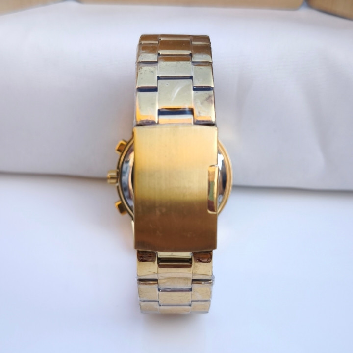 خرید ساعت استیل طلایی مردانه سه موتوره شیک ارزان مناسب کادو
