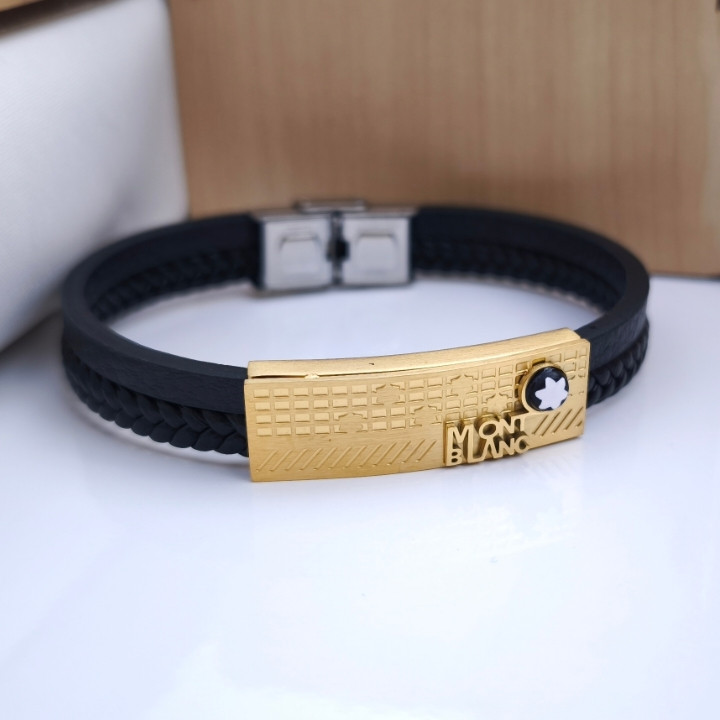 خرید دستبند مردانه چرمی مونتبلانک شیک قیمت مناسب