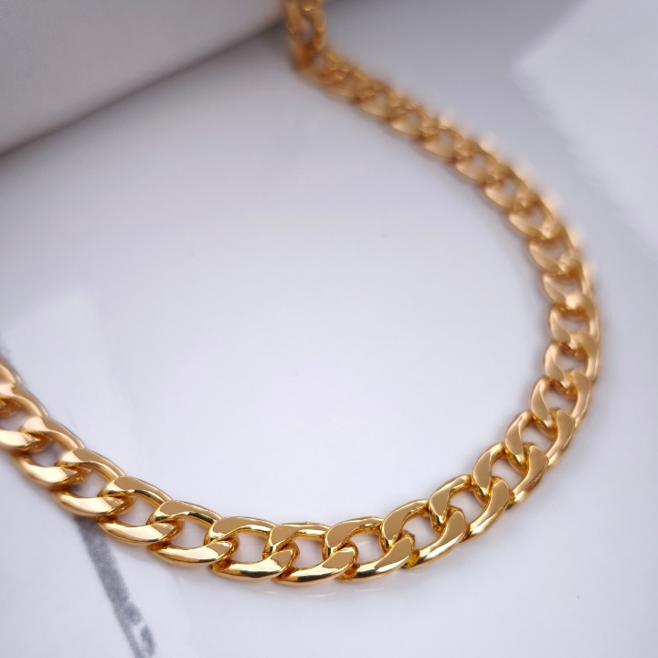 خرید گردنبند زنجیری مردانه مشابه طلا رنگ ثابت شیک قیمت مناسب برای کادو