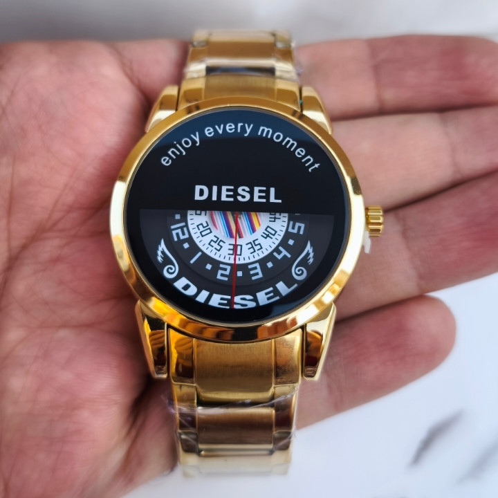 خرید ساعت مردانه طلایی فلزی دیزل استیل رنگ ثابت شیک ارزان مناسب هدیه
