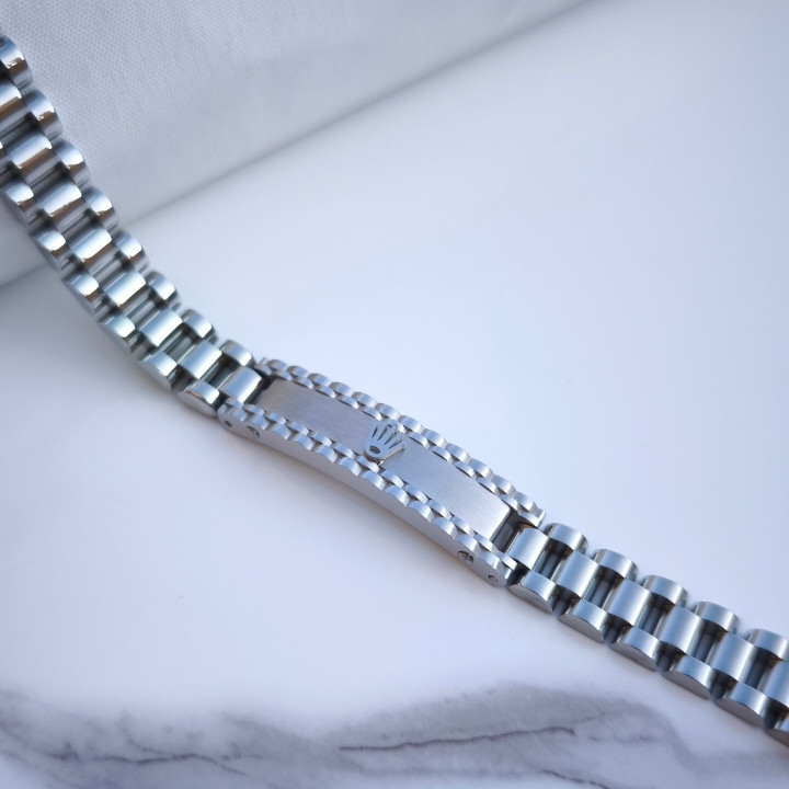 خرید دستبند رولکس مردانه استیل نقره ای استیل رنگ ثابت شیک ارزان مناسب کادو
