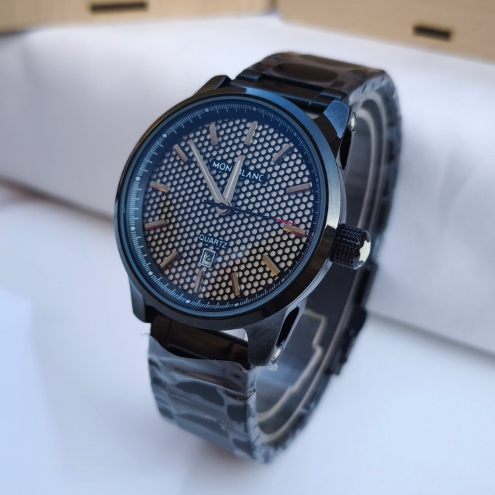 خرید ساعت مونتبلانک مردانه مشکی رنگ ثابت استیل قیمت مناسب برای هدیه