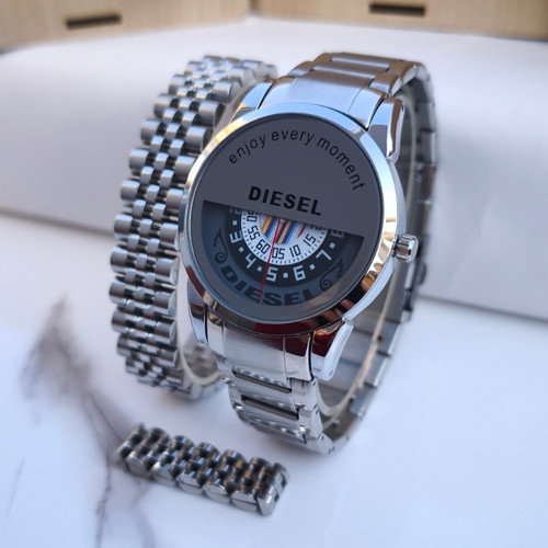 خرید ست ساعت دستبند انگشتر مردانه نقره ای استیل رنگ ثابت شیک ارزان مناسب کادو