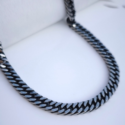 خرید زنجیر کارتیر مردانه سیاه قلم استیل رنگ ثابت شیک ارزان مناسب کادو