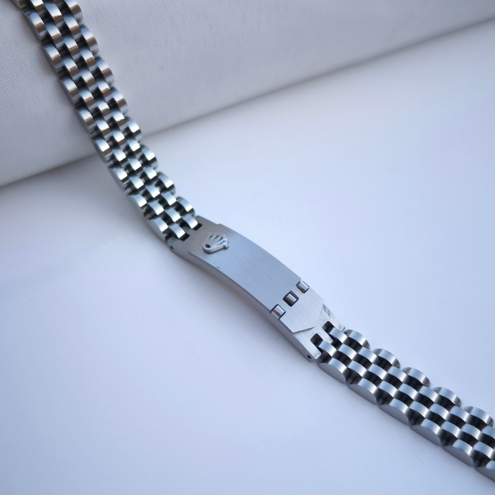 خرید دستبند مردانه رولکس نقره ای استیل رنگ ثابت شیک ارزان مناسب کادو