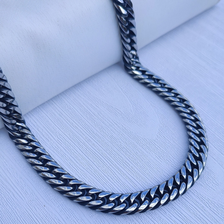 خرید گردنبند زنجیری مردانه سیاه قلم کارتیه استیل رنگ ثابت شیک قیمت مناسب